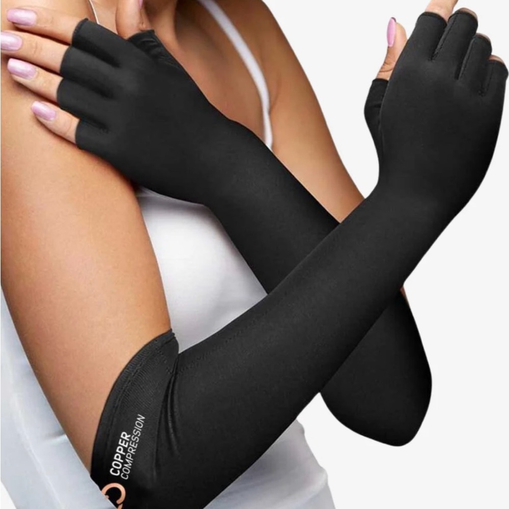 Copper Compression Long Arthritis Gloves